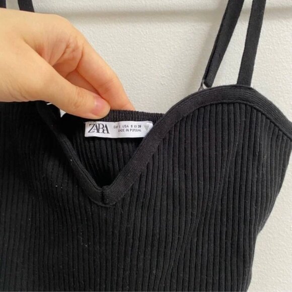 Zara Sweetheart Knit Top S - Picture 2 of 6